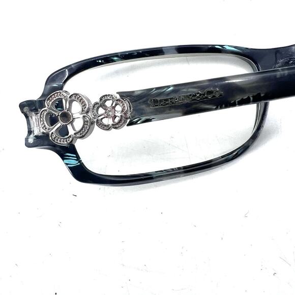 Vintage Tiffany & Co. Black Gray Tortoise /Flowers Eyeglasses & Case - Picture 7 of 16